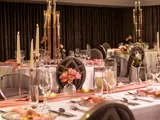 modern wedding reception hall with white linen at brisbane house