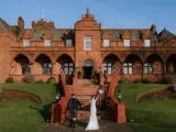 Exterior shot of Boclair House, a 1920s-style, stunning Tudor Gothic Mansion in Bearsden, west of Glasgow