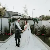 newly married couple at redhurst intimate wedding venue