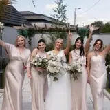 Bridal party in the garden of The Garden House 