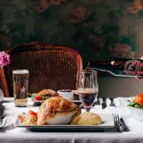 drink being poured with dinner at Ghillie 