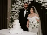 Wedding cake display in the Ballroom at Redhurst Hotel