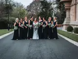 Bride and Bridesmaids outside of the castle