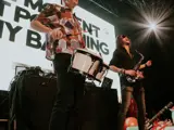Drummer and Saxaphonist playing 
