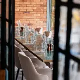 Bird and Bell tables set up outside