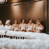 Bridesmaids seeing bride for the first time