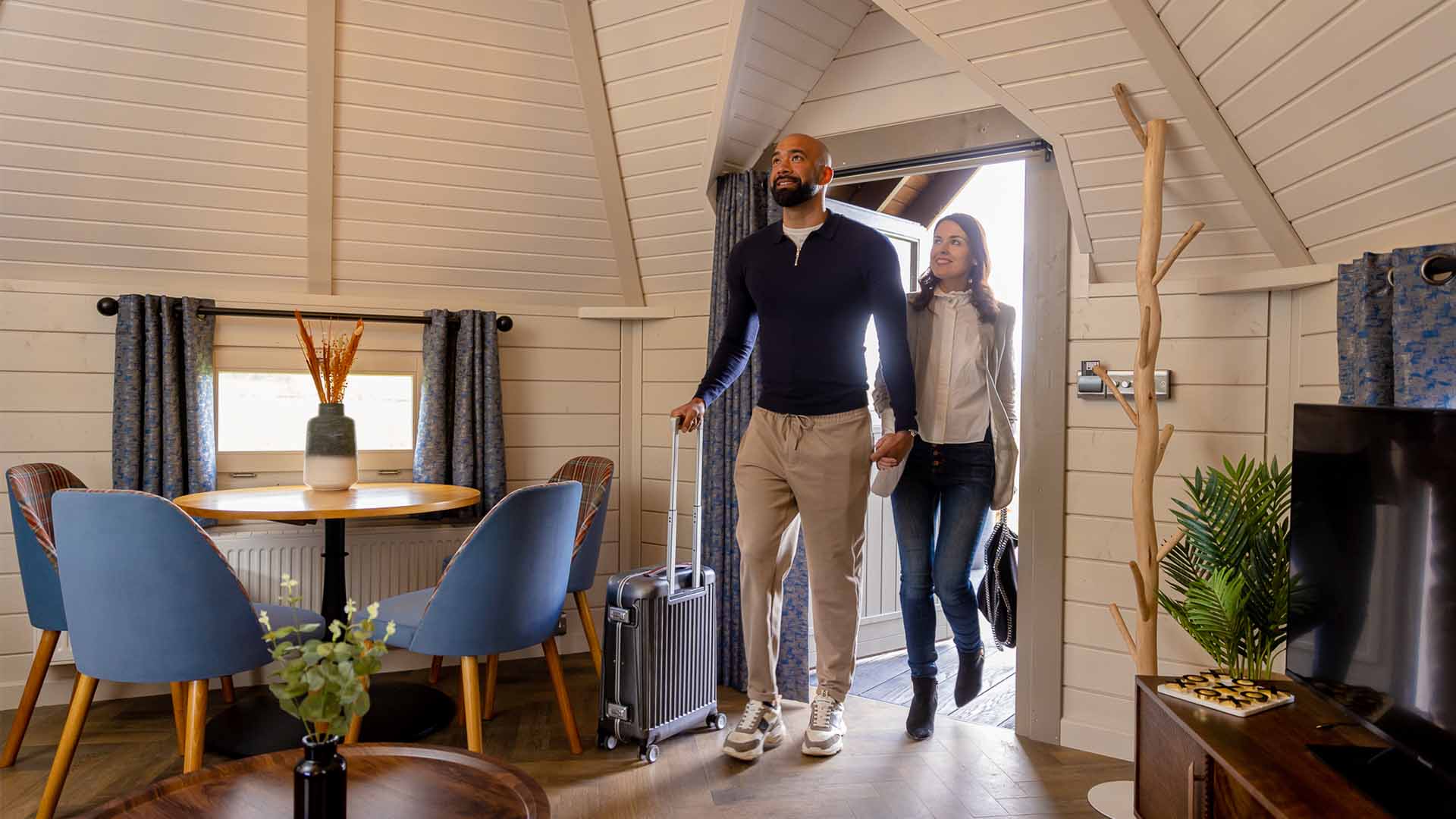 couple in bowfield lodges honeymoon suite johnstone