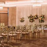 Wedding ceremony set up in the Grand Ballroom at The Redhurst, Giffnock