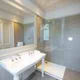 Double sink in bathroom