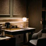 luxury desk and chair inside honeymoon suite in glasgow