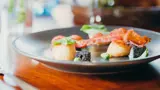 close up shot of food on a plate