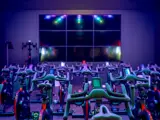 Spin Studio With Coloured Lights