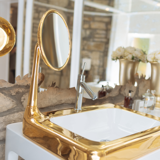 Golden Sink in room at Lynnhurst