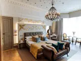 Yellow and Blue Decor in Honeymoon Suite