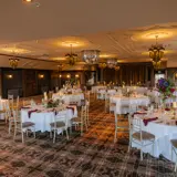 tables set for dinner for wedding