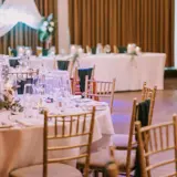 Tables set up for wedding
