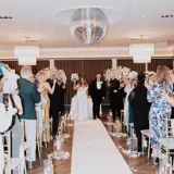 Couple walking down the aisle